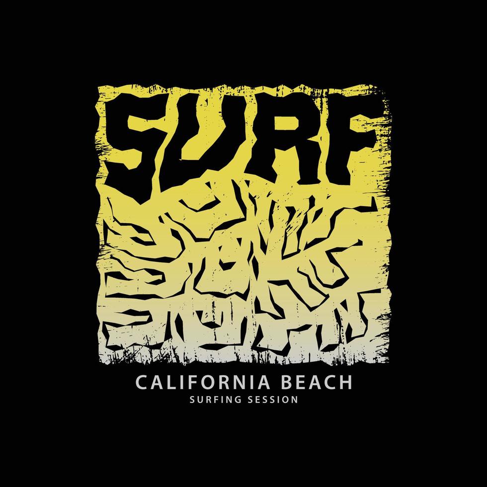 typographie d'illustration de surf en californie. parfait pour la conception de t-shirt vecteur