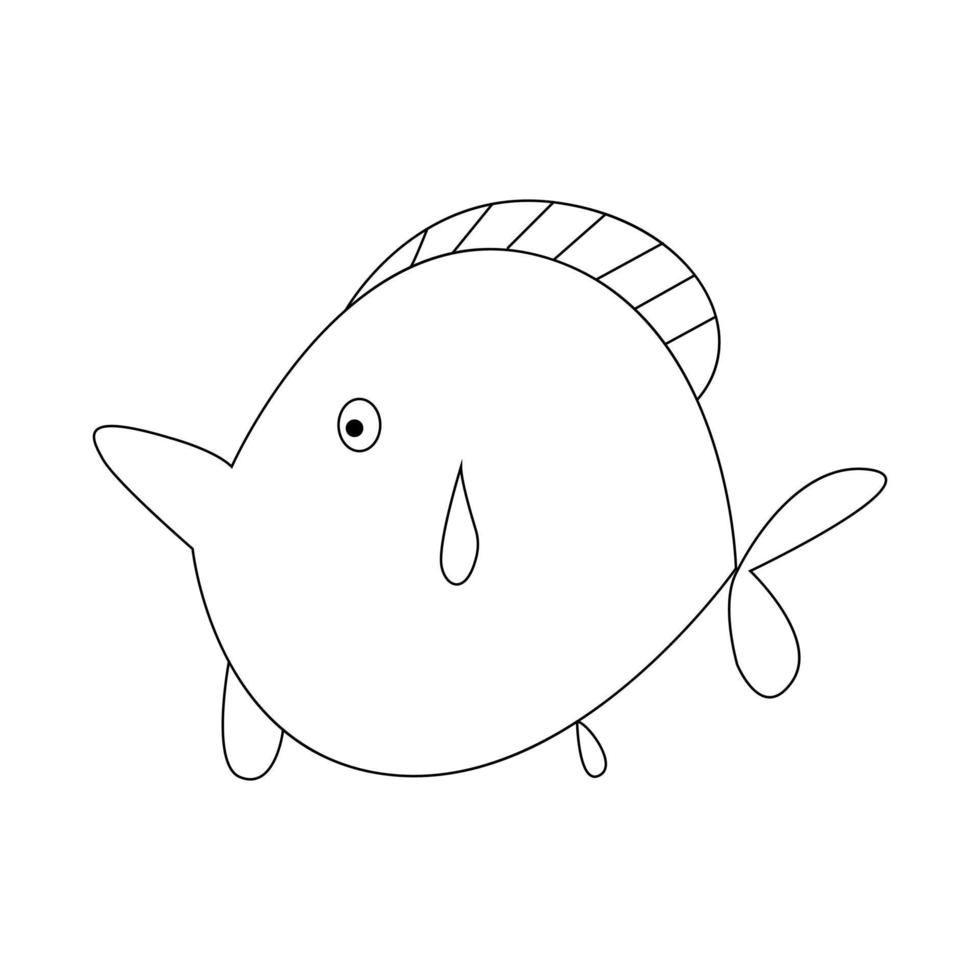 illustration vectorielle dessinés à la main de poisson isolé sur fond blanc. vecteur