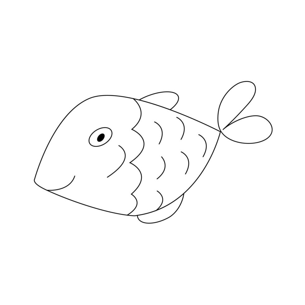 illustration vectorielle dessinés à la main de poisson isolé sur fond blanc. vecteur