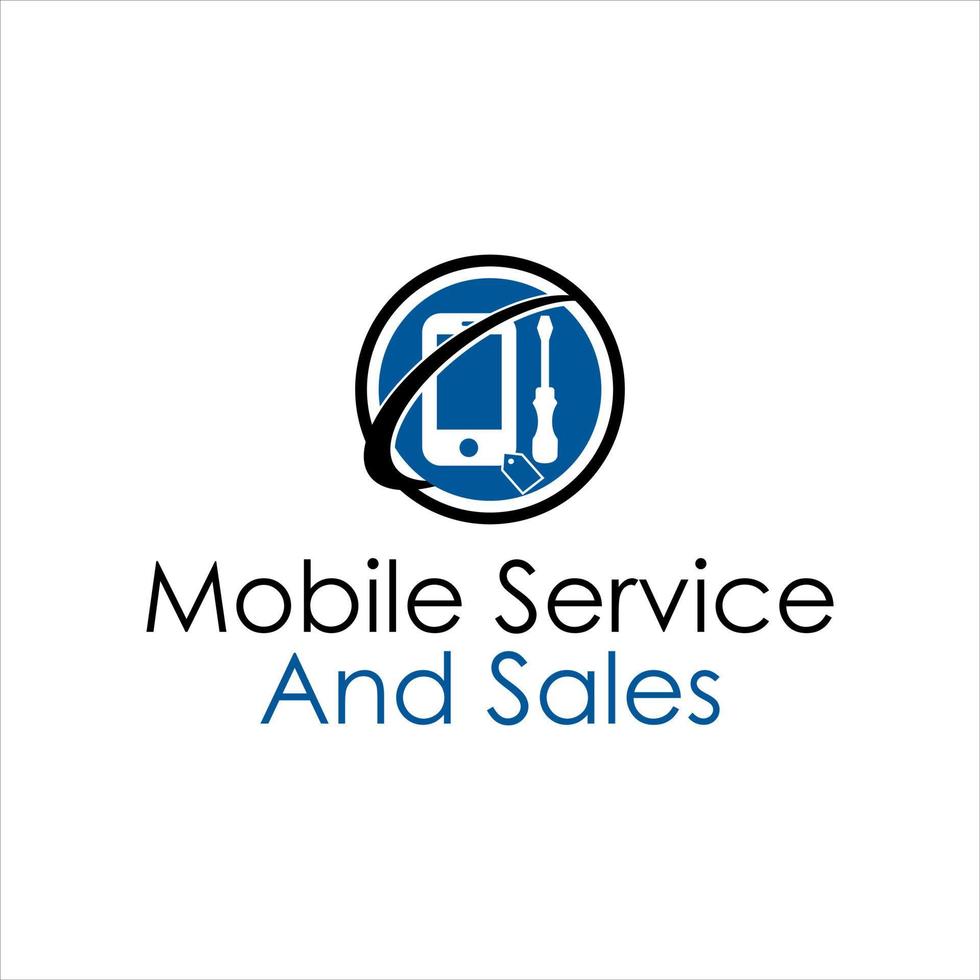 service logo simple technologie mobile et gadget vecteur