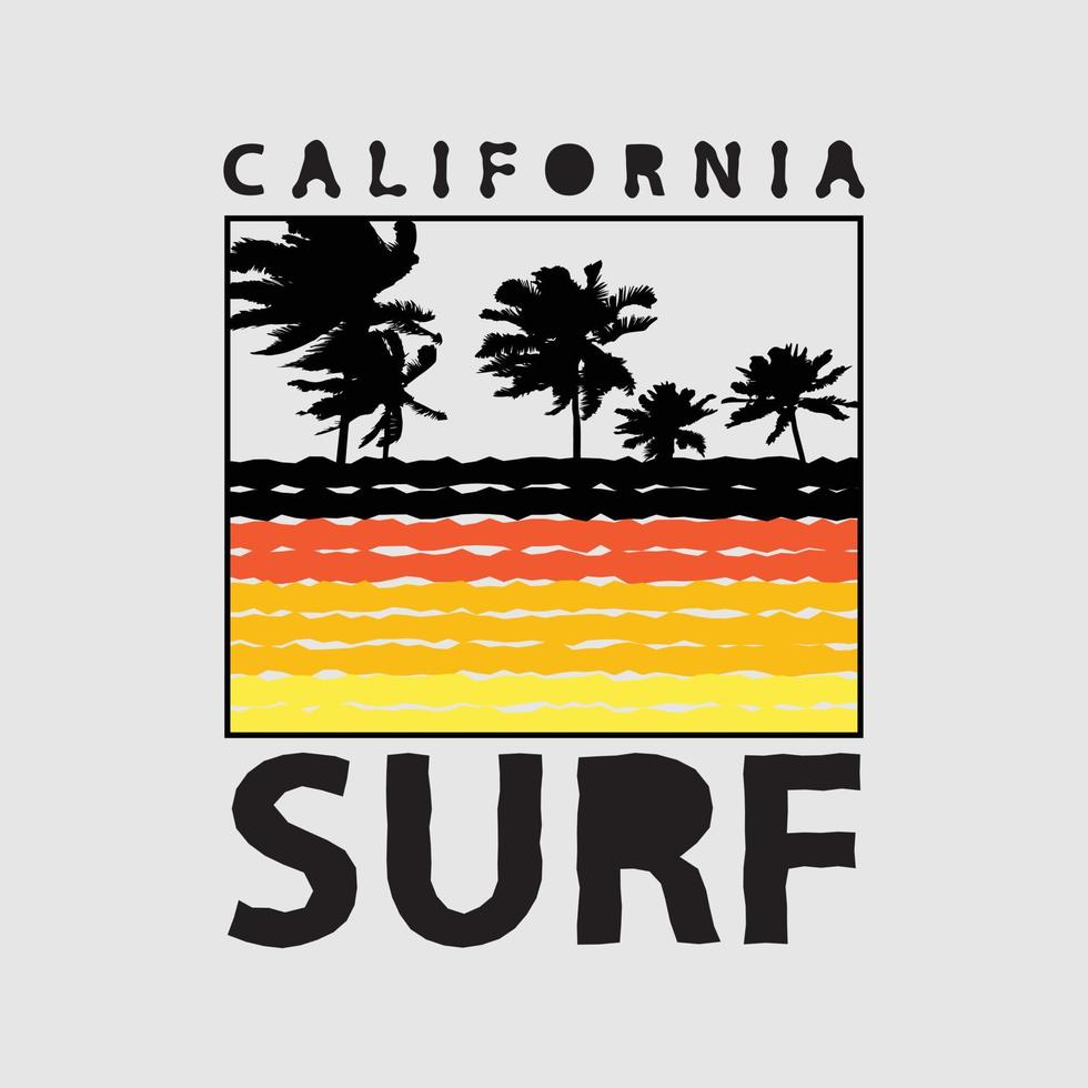 typographie d'illustration californienne. parfait pour la conception de t-shirt vecteur