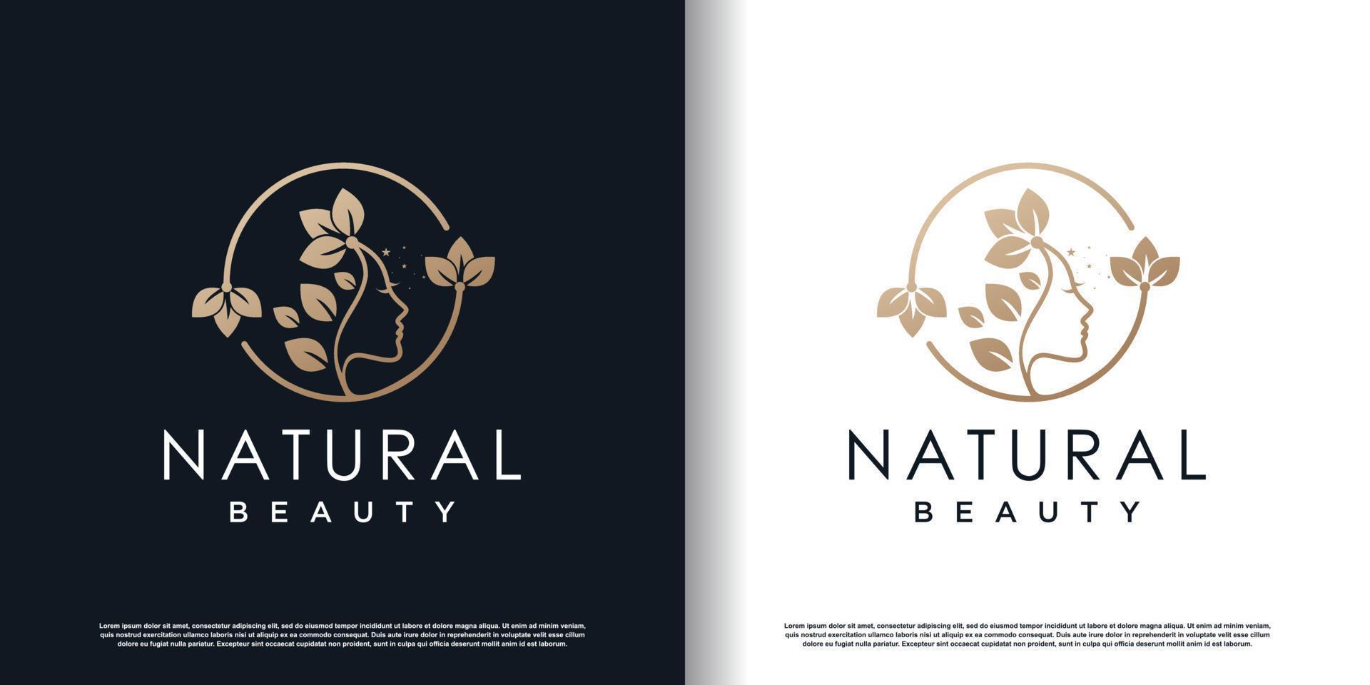 création de logo de beauté avec vecteur premium de concept créatif