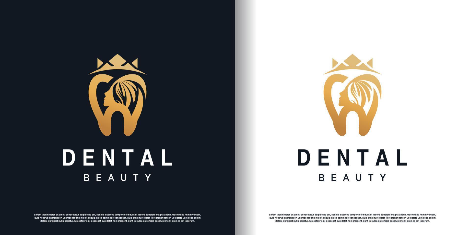 logo de beauté dentaire avec vecteur premium de concept créatif