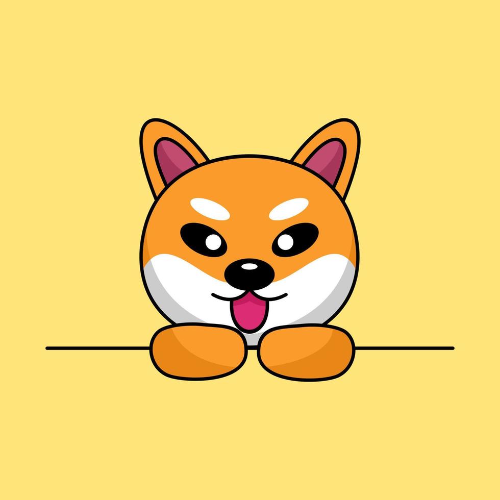 illustration vectorielle de premium animal chien shiba mignon vecteur