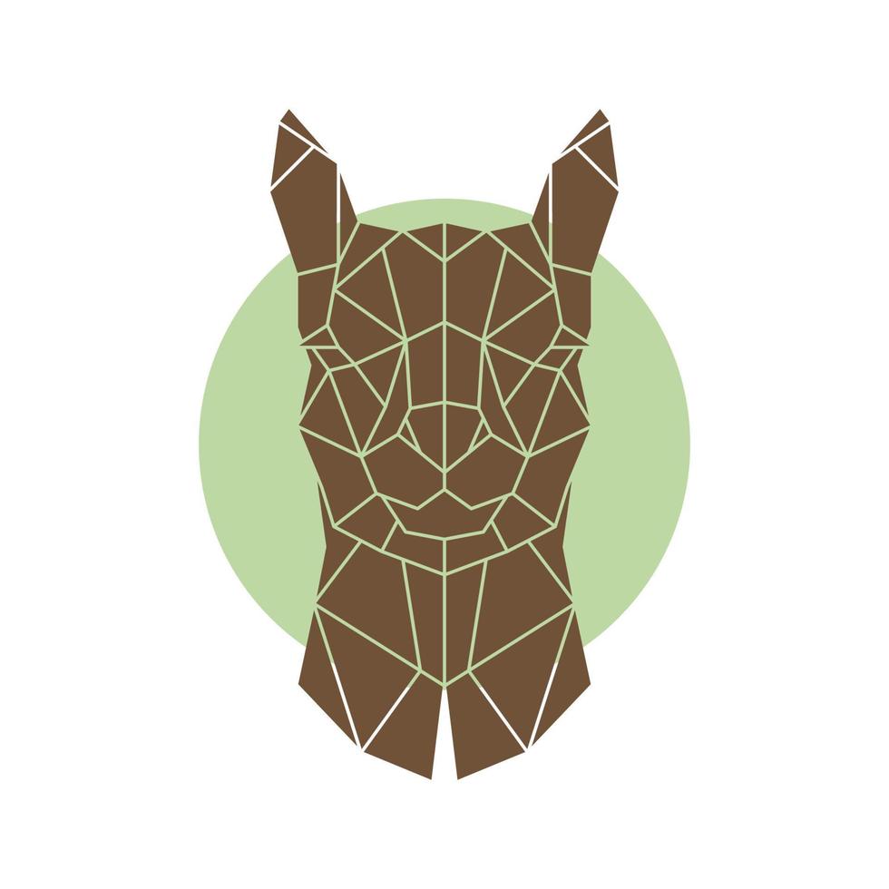 alpaga dans un style polygonal. animal de compagnie d'amérique du sud. vecteur