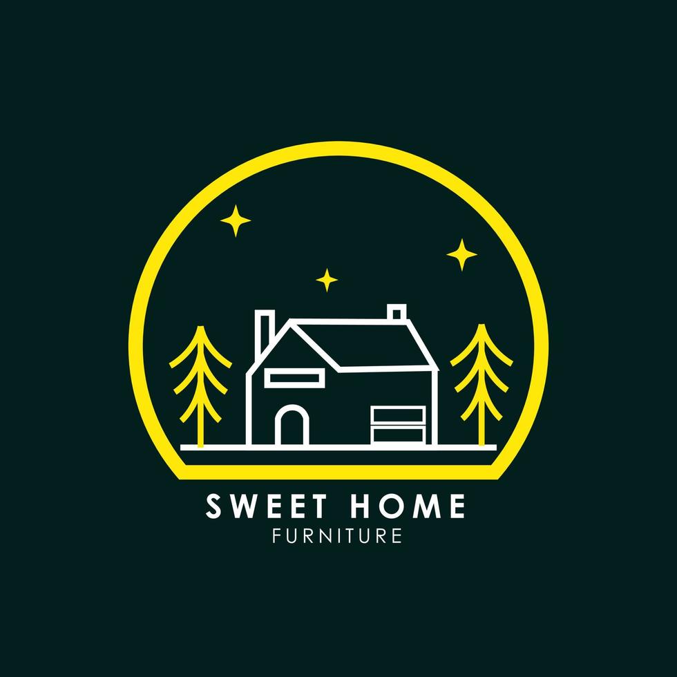logos monoline sweet home avec pin vecteur