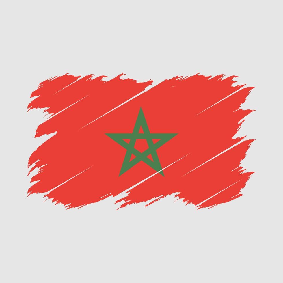 pinceau drapeau maroc vecteur