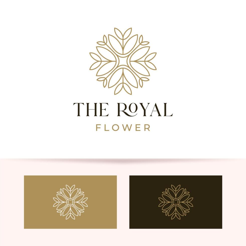 fleur royale ligne logo icône illustration vectorielle vecteur