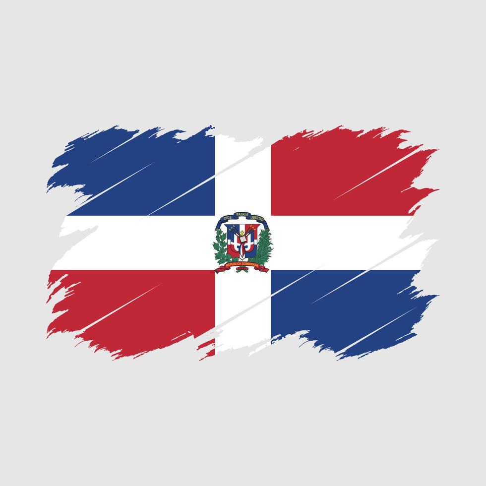brosse de drapeau de la république dominicaine vecteur