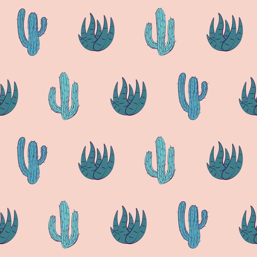 motif de cactus doodle vecteur