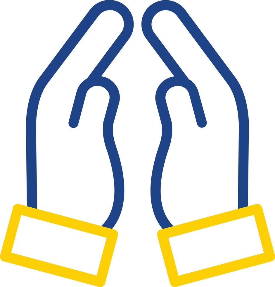conception d'icône vectorielle mains en prière vecteur
