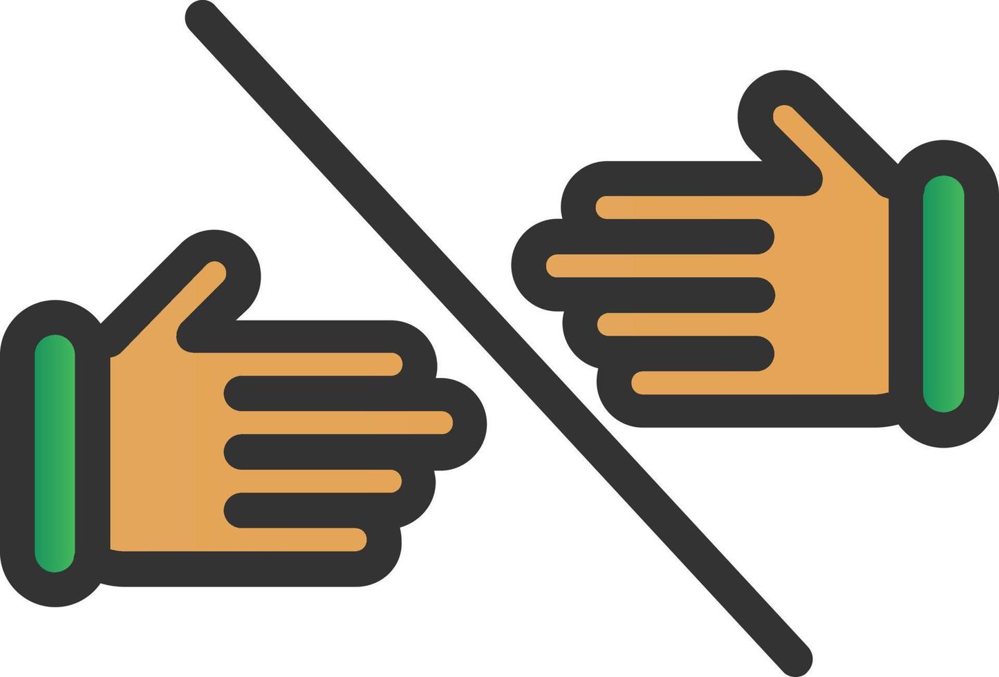 conception d'icône de vecteur de barre oblique de poignée de main