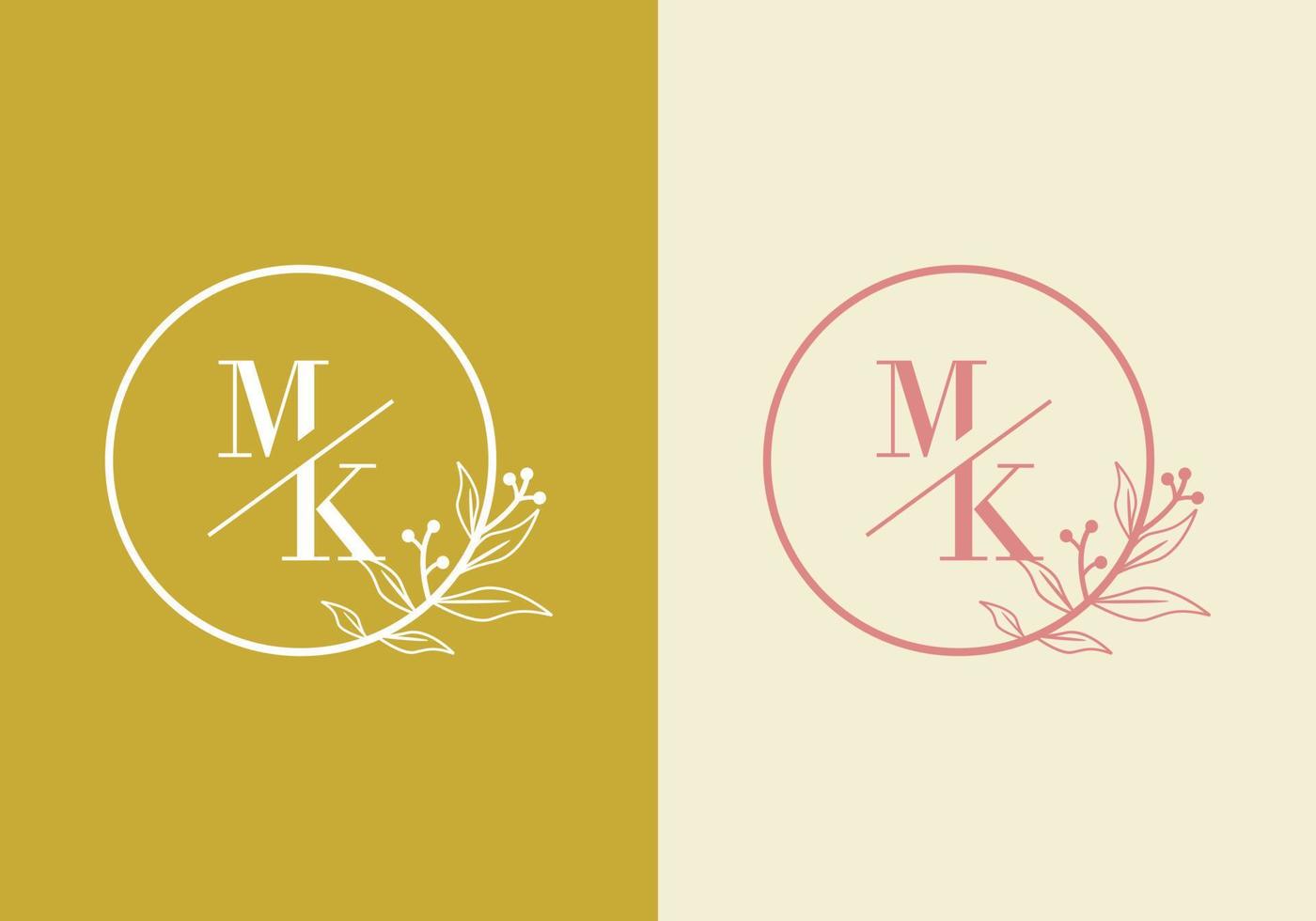 lettre m, logo k, adapté au symbole initial de l'entreprise. vecteur