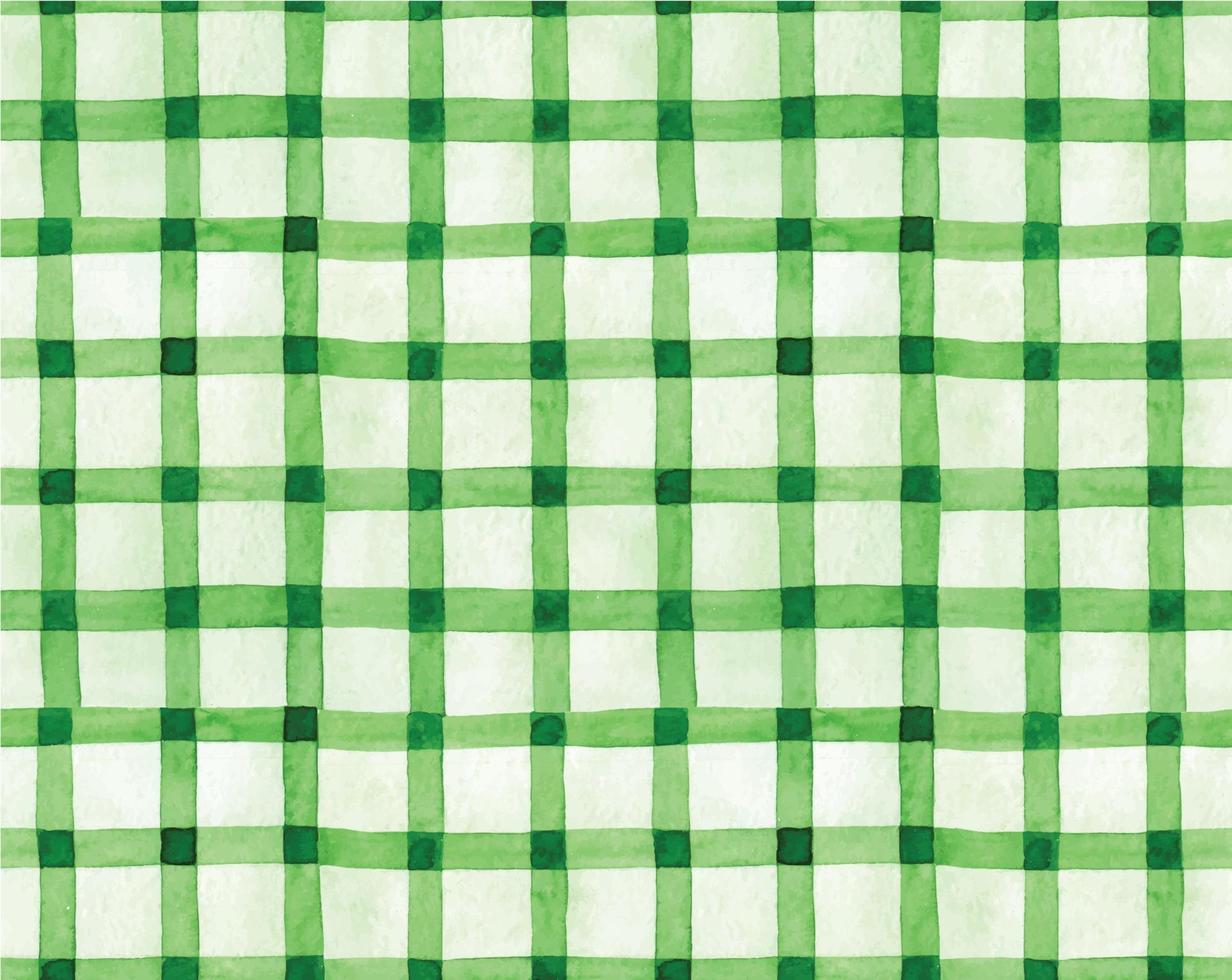 modèle sans couture aquarelle. motif à carreaux vert. le jour de la saint patrick vecteur