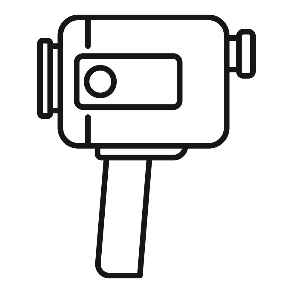 vecteur de contour d'icône de caméscope à poignée moderne. caméra de cinéma