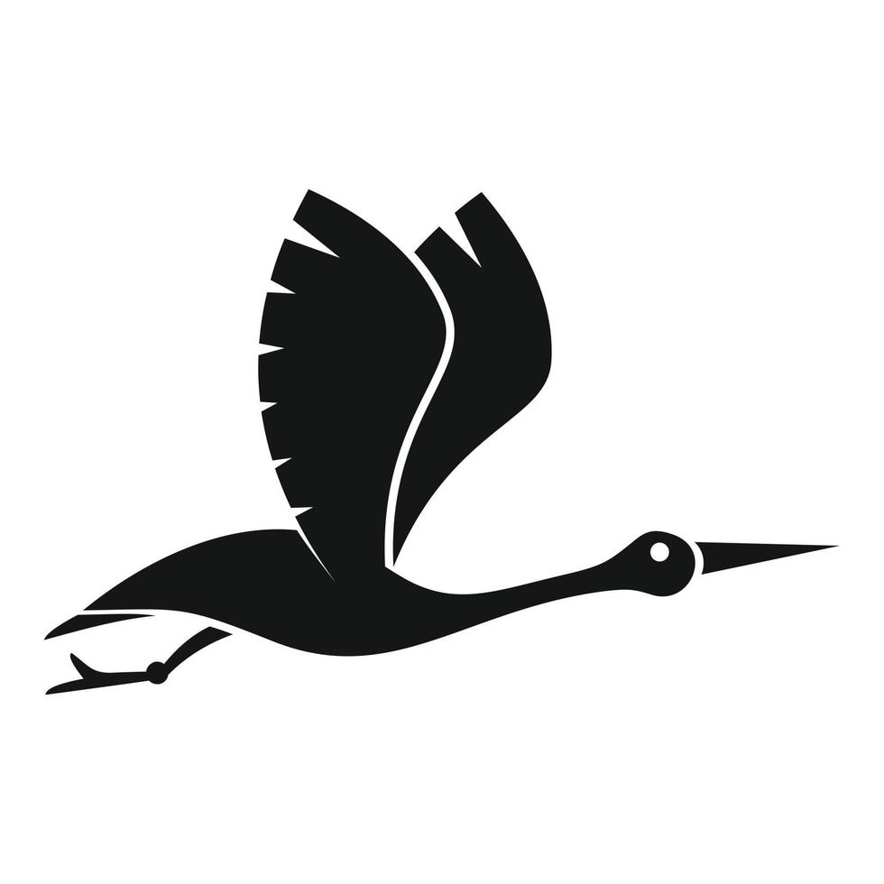 vecteur simple d'icône de cigogne enfant. oiseau volant