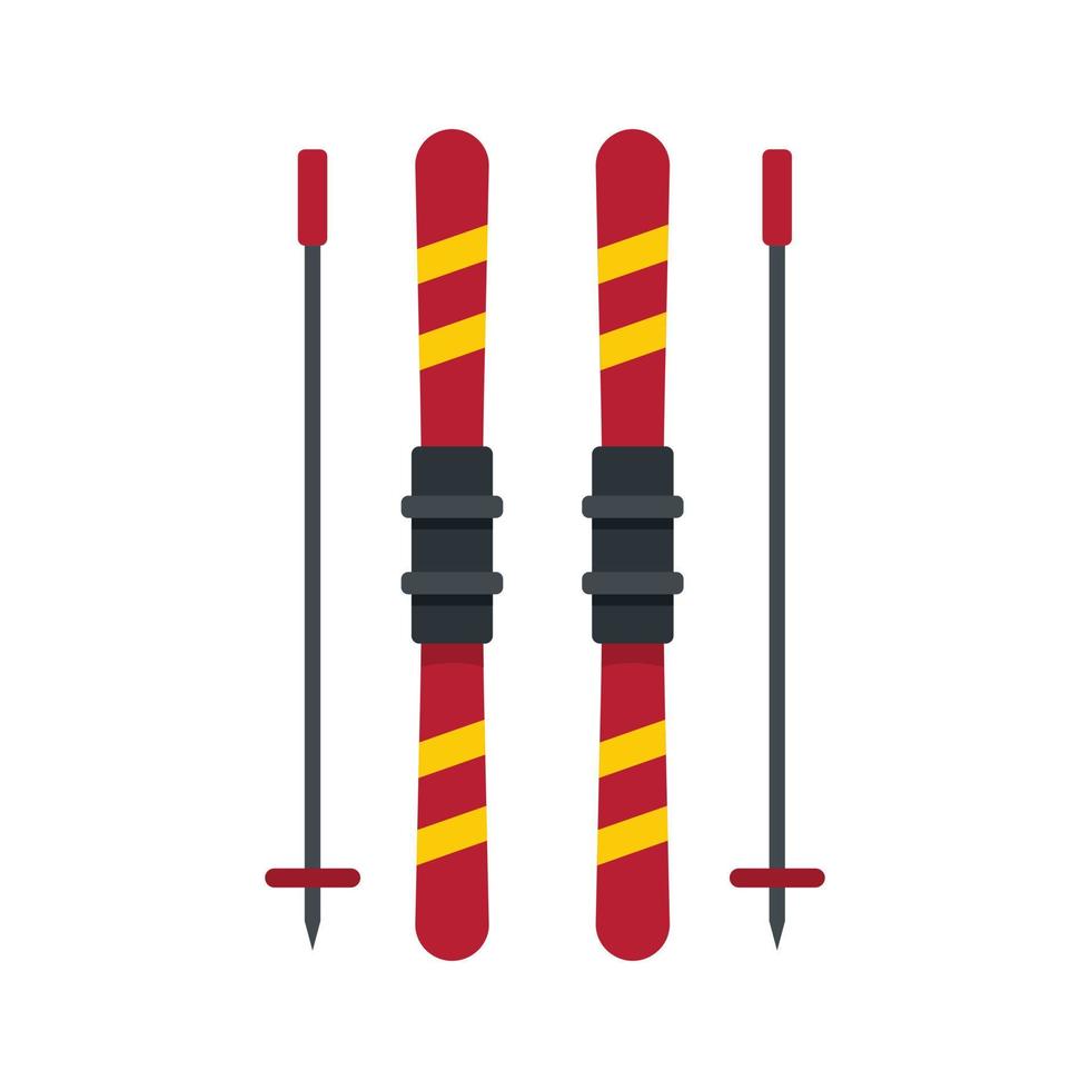 icône d'équipement de ski vecteur isolé plat