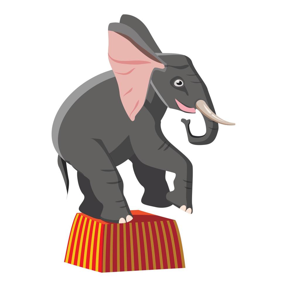 icône d'éléphant de cirque, style cartoon vecteur