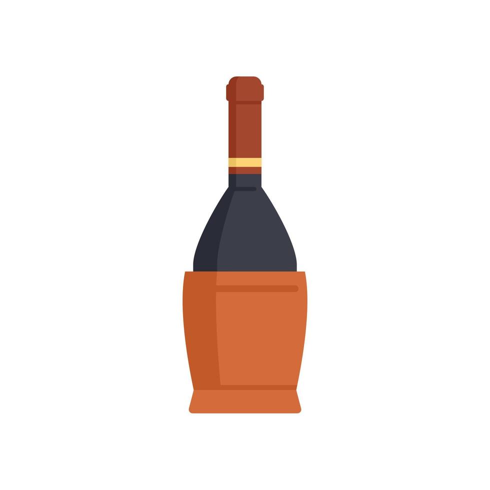 icône de bouteille de vin français vecteur isolé plat