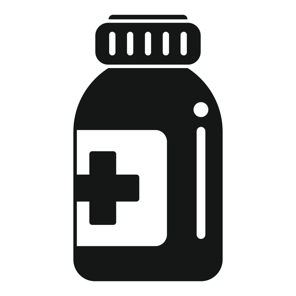 vecteur simple d'icône de pot de pilule. soins hospitaliers