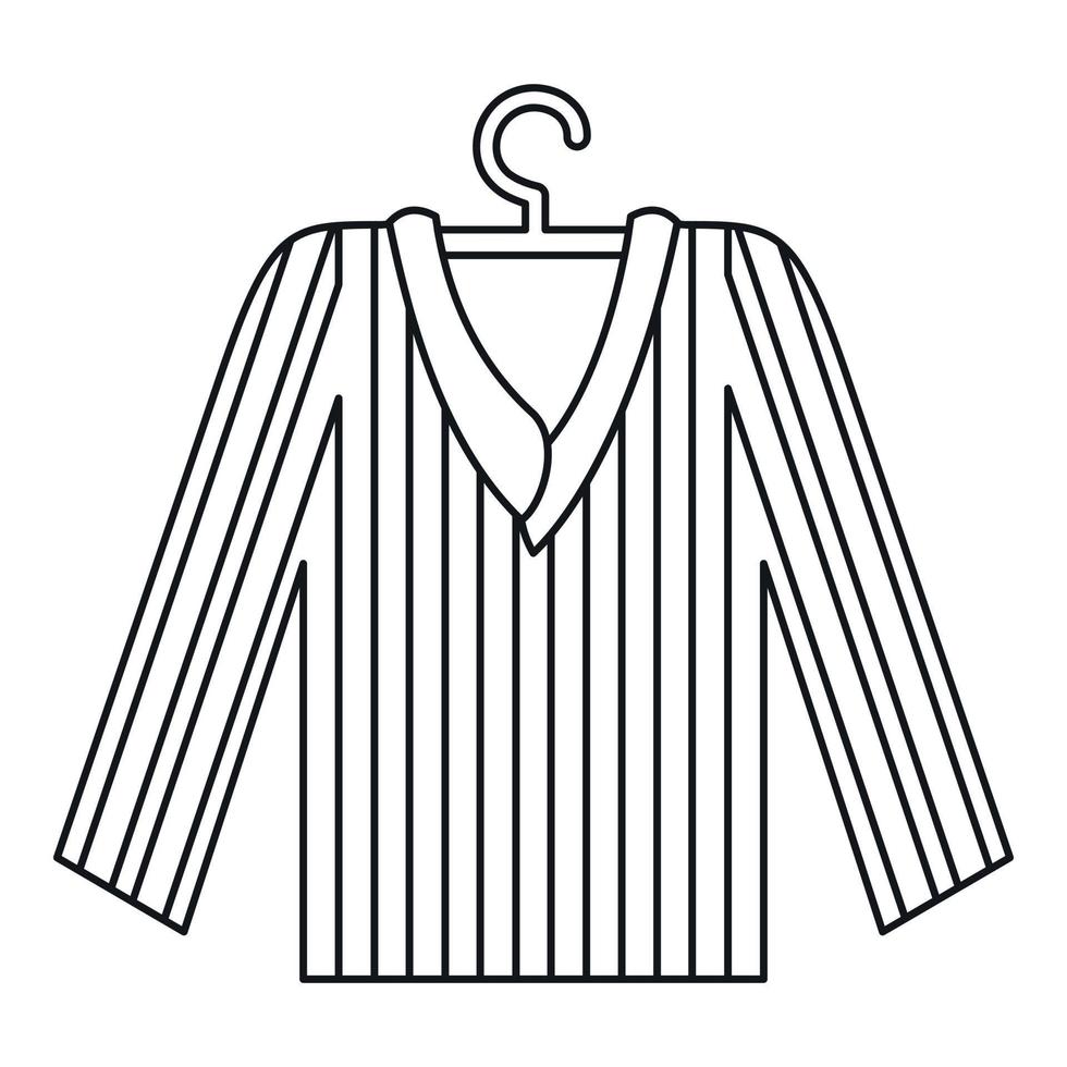 icône de chemise de pyjama, style de contour vecteur