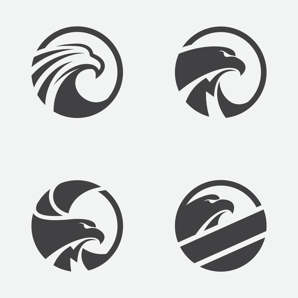 illustration de conception circulaire d'icône d'aigle, conception d'icône de faucon, modèle de conception de logo d'aigle, icône de faucon vecteur