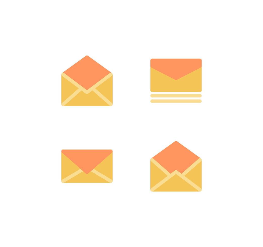 symbole de ligne plate d'icône d'enveloppe et de courrier. vecteur