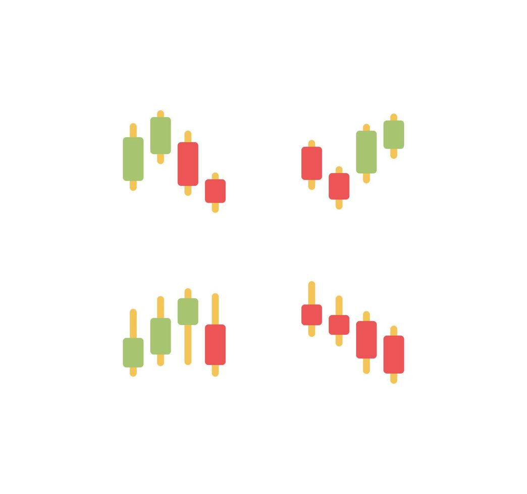 ensemble d'icônes de finance et de marketing, graphique, marché, statistique, graphique, diagramme, grille, barre, flèche et vecteurs de variété de ligne plate. vecteur