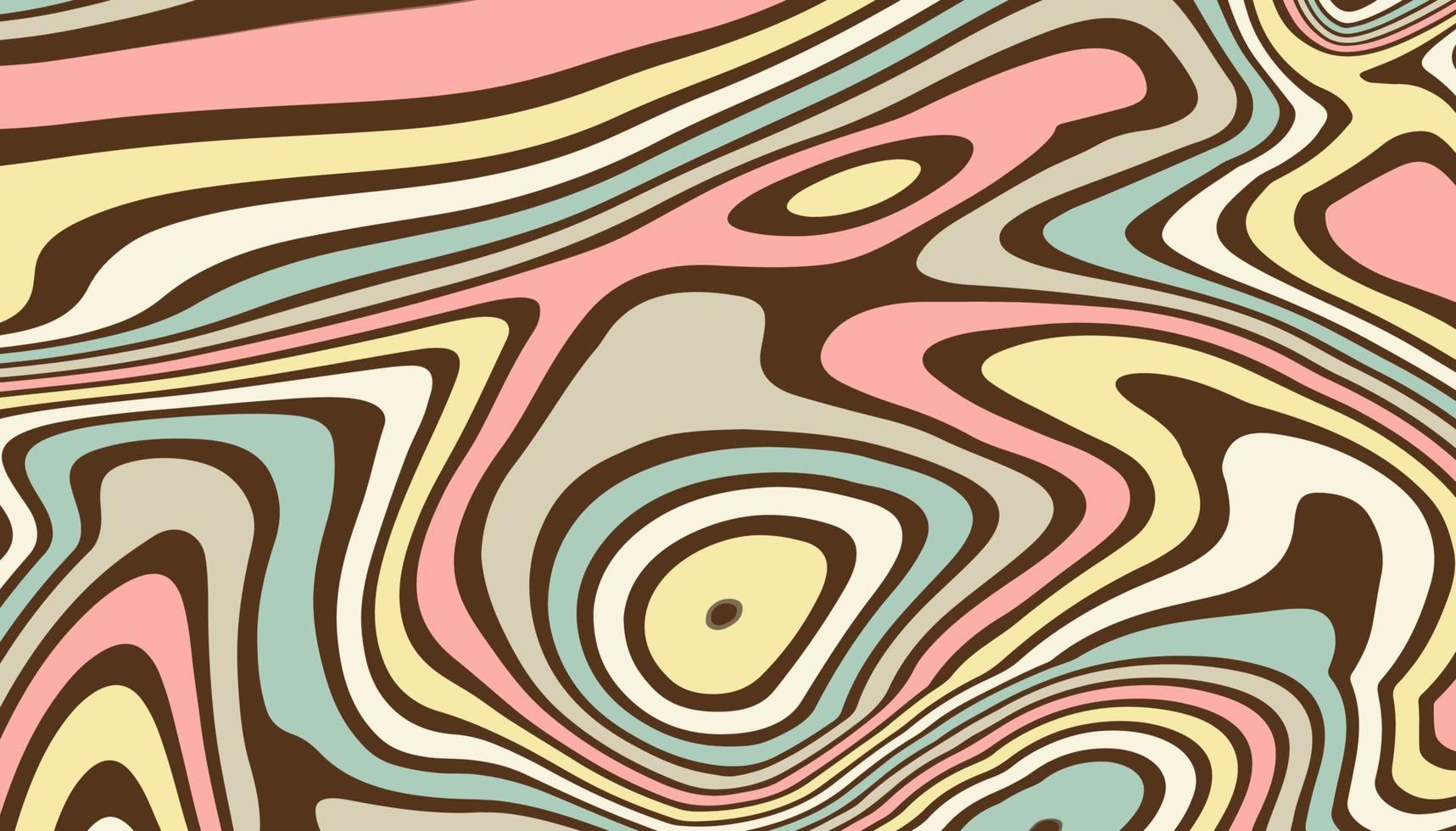 fond horizontal abstrait avec des vagues colorées. style psychédélique, illustration vectorielle tendance dans le style rétro des années 60, 70. vecteur