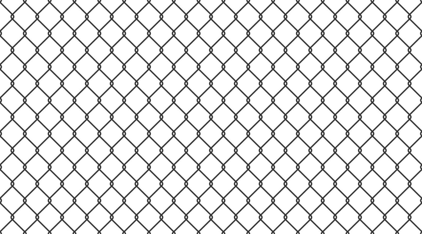 modèle sans couture de clôture de maillon de chaîne de fil d'acier. treillis métallique avec losange, silhouette en forme de losange. fond de clôture de grille. texture transparente de treillis métallique de prison. illustration vectorielle sur fond blanc vecteur