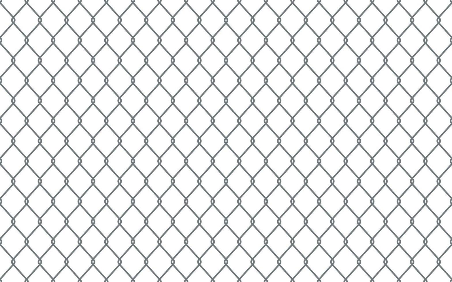 modèle sans couture de clôture de maillon de chaîne de fil d'acier. treillis métallique avec losange, silhouette en forme de losange. fond de clôture de grille. texture transparente de treillis métallique de prison. illustration vectorielle sur fond blanc vecteur