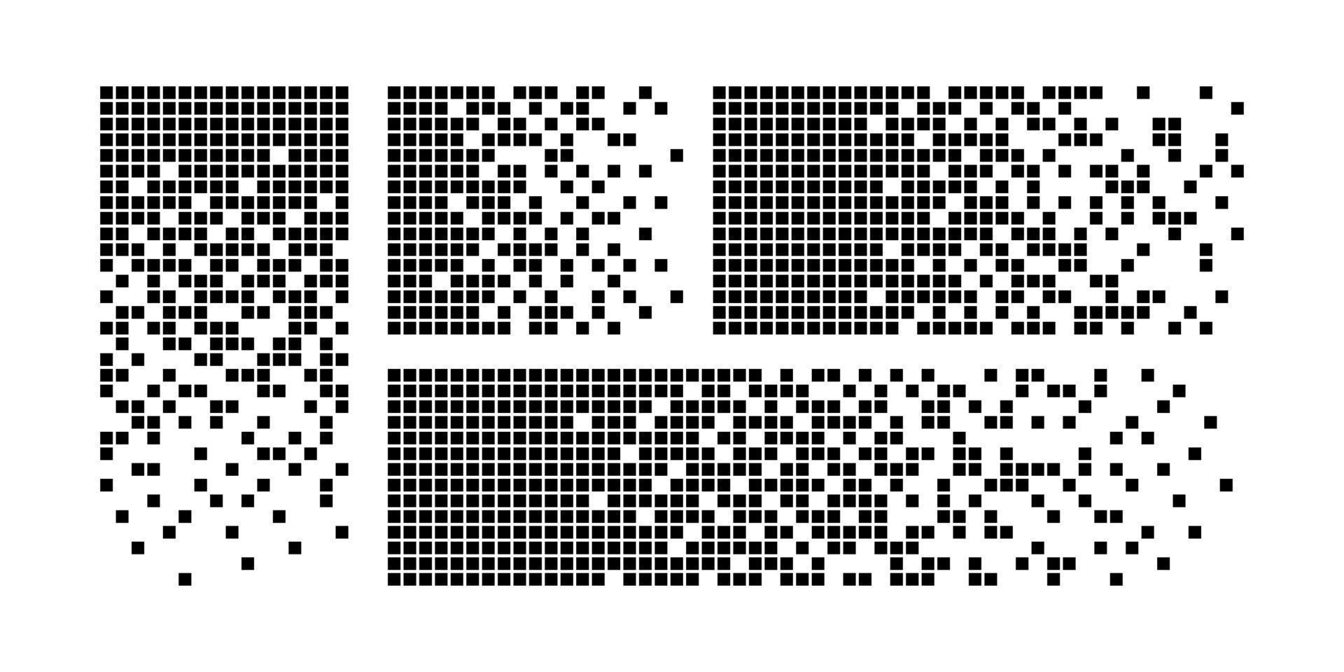 arrière-plan de désintégration de pixels. fragment de demi-teinte. motif pointillé dispersé. notion de désintégration. textures de mosaïque de pixels carrés avec des particules carrées. illustration vectorielle sur fond blanc vecteur