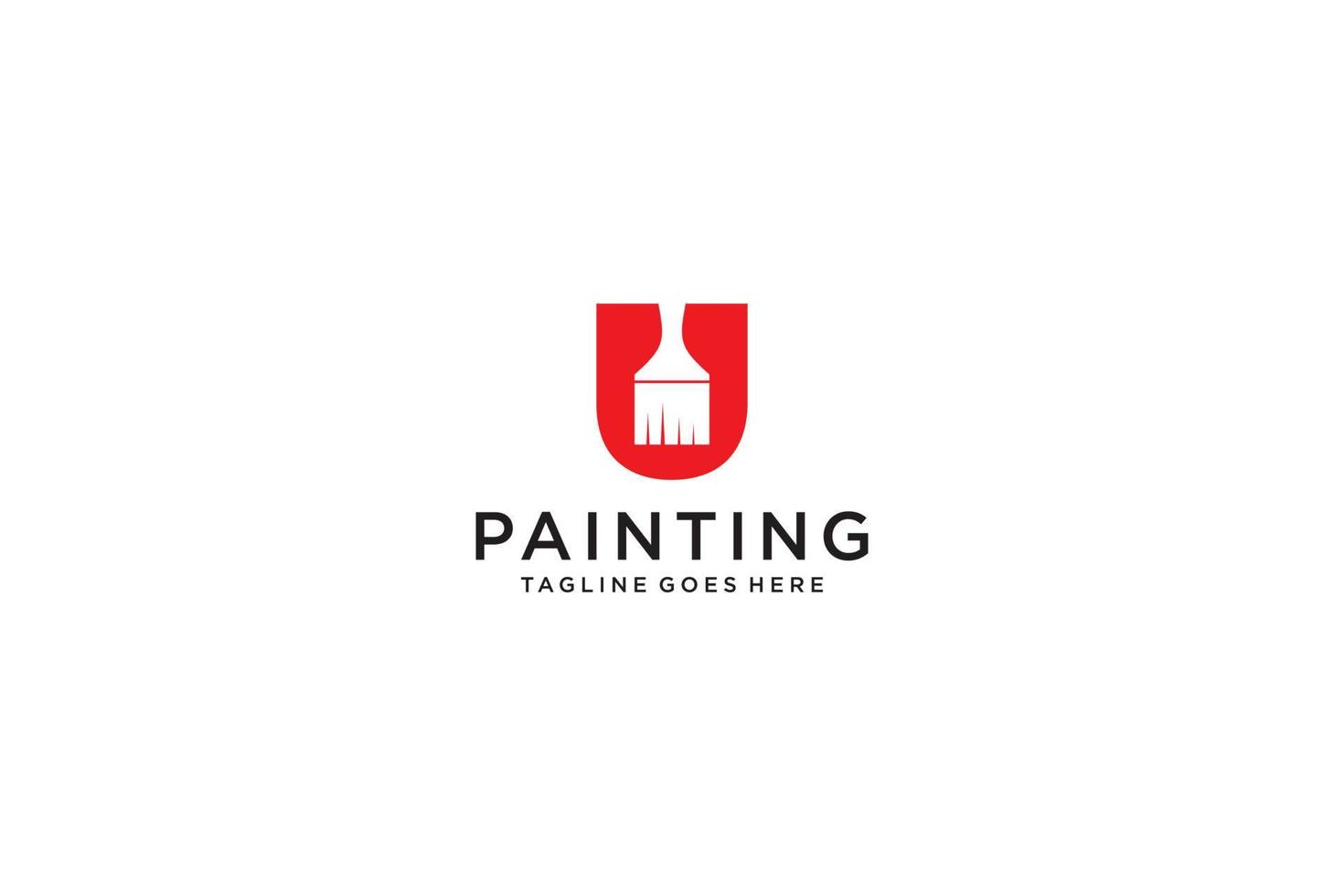 lettre u pour le logo de la peinture, le logo des services de peinture, le vecteur du logo de la peinture