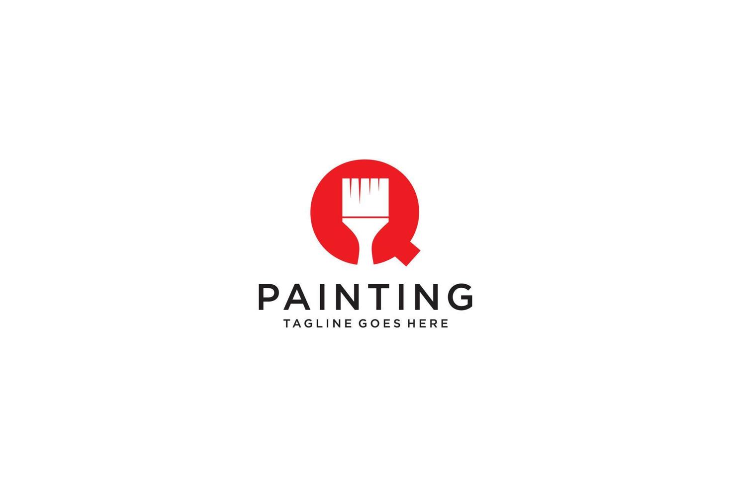 lettre q pour le logo de la peinture, le logo des services de peinture, le vecteur du logo de la peinture