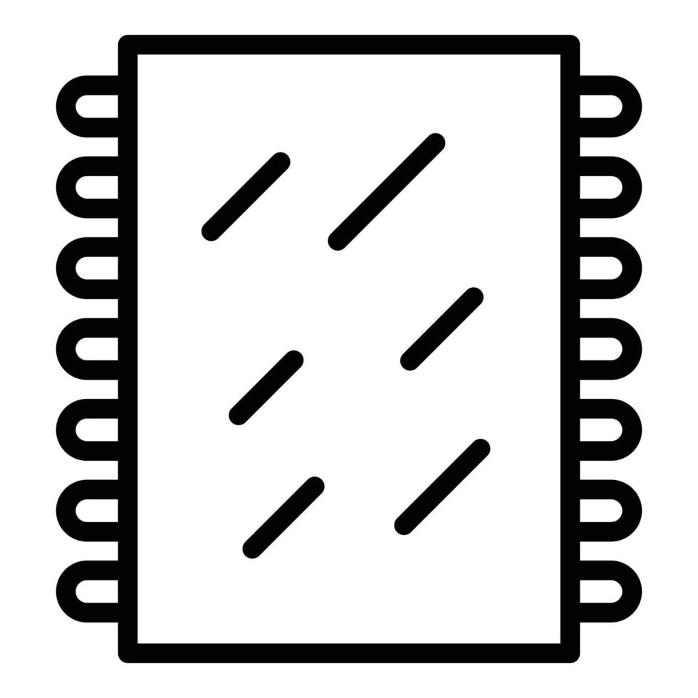 vecteur de contour d'icône de processeur de verre. faire de la conception