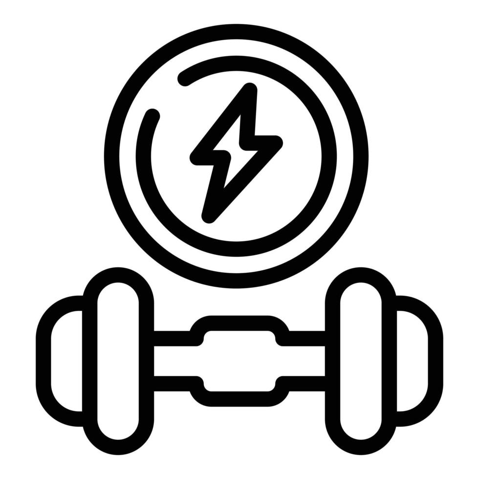 vecteur de contour d'icône d'haltère d'énergie. exécuter de programme