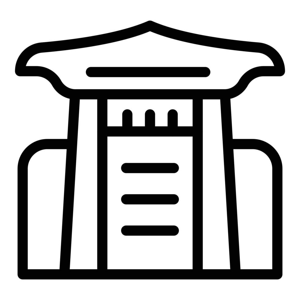 arche japon maison icône contour vecteur. ville des temples vecteur