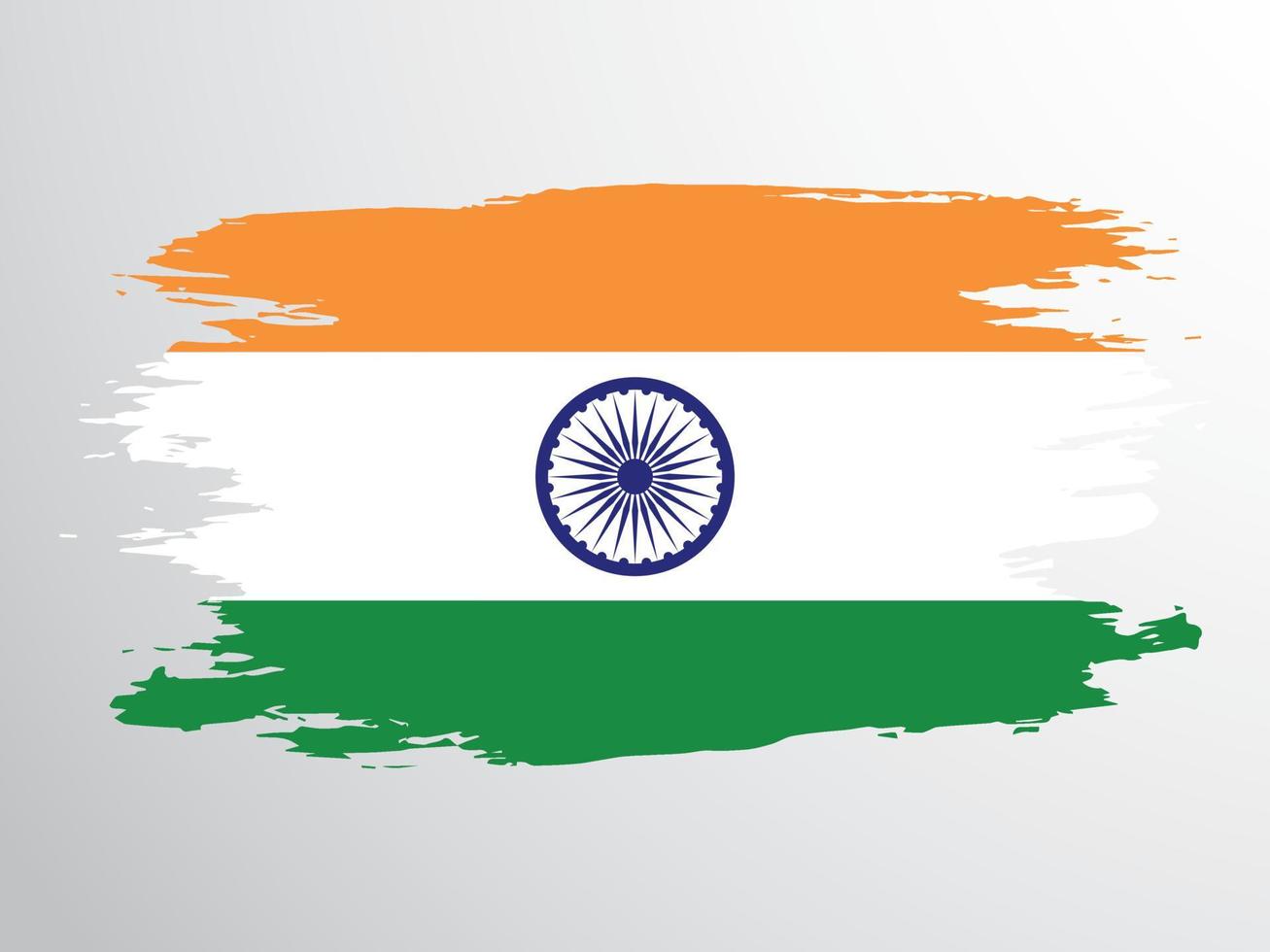 drapeau de l'inde peint au pinceau vecteur