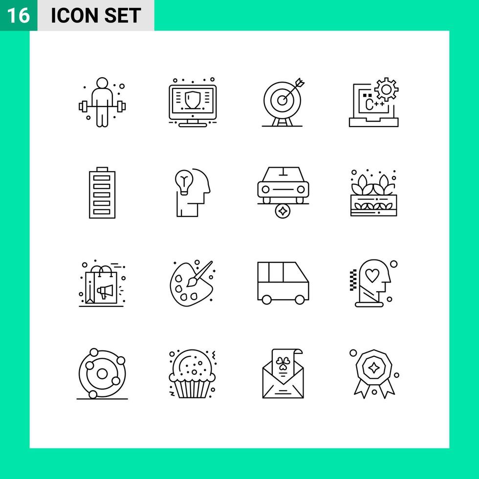 interface utilisateur pack de 16 contours de base du code de développement protéger les éléments de conception vectoriels modifiables de la flèche c vecteur