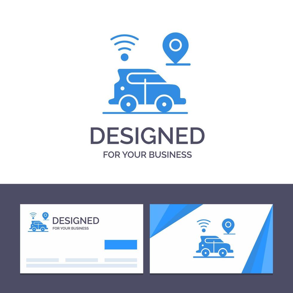 carte de visite créative et modèle de logo carte de localisation de voiture technologie illustration vectorielle vecteur