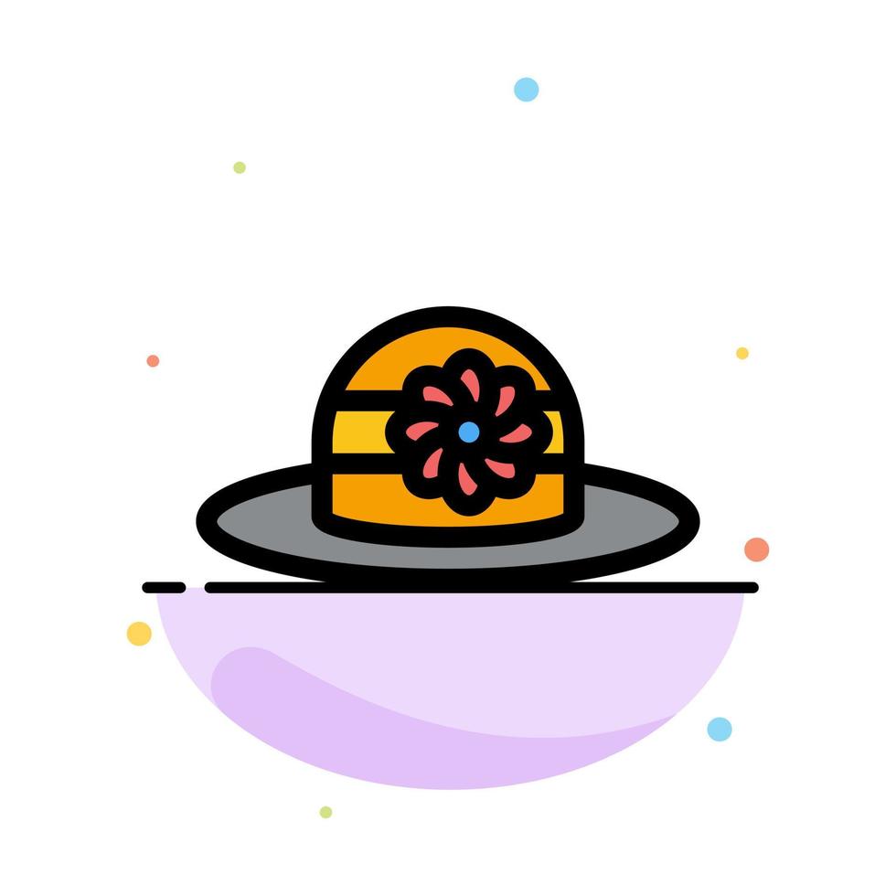 modèle d'icône de couleur plat abstrait casquette chapeau de plage vecteur