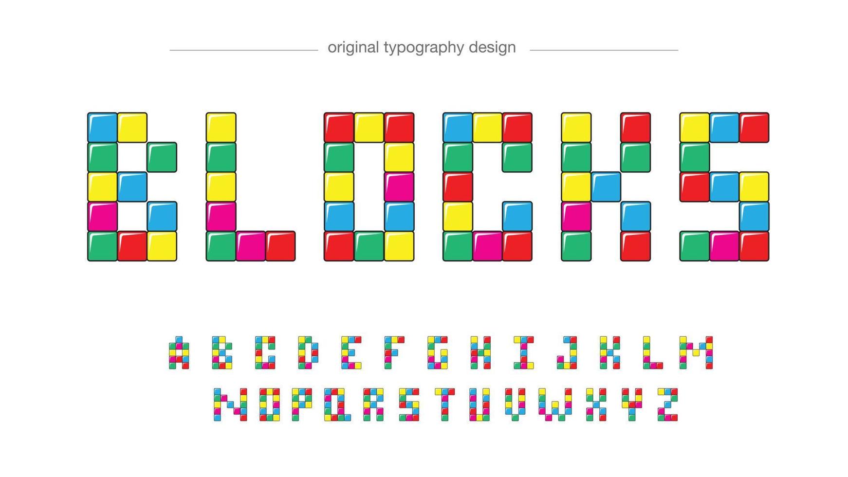 blocs colorés lettres isolées vecteur