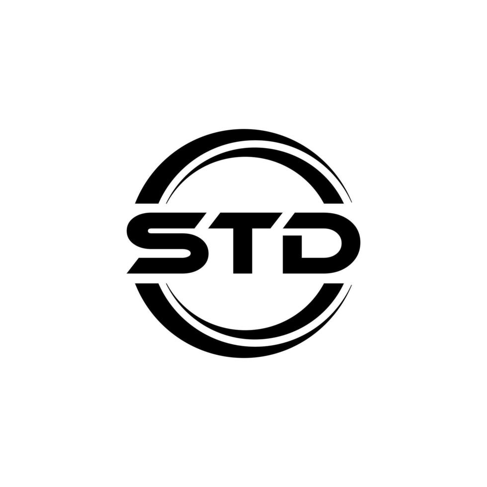 création de logo de lettre std en illustration. logo vectoriel, dessins de calligraphie pour logo, affiche, invitation, etc. vecteur