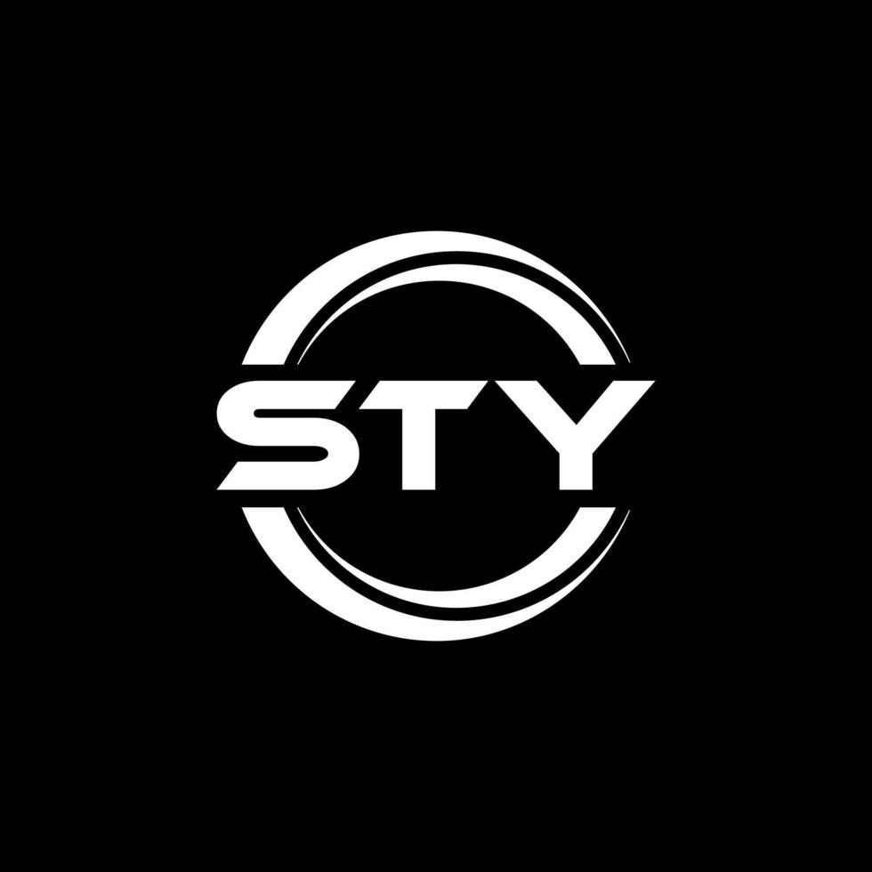 création de logo de lettre sty en illustration. logo vectoriel, dessins de calligraphie pour logo, affiche, invitation, etc. vecteur