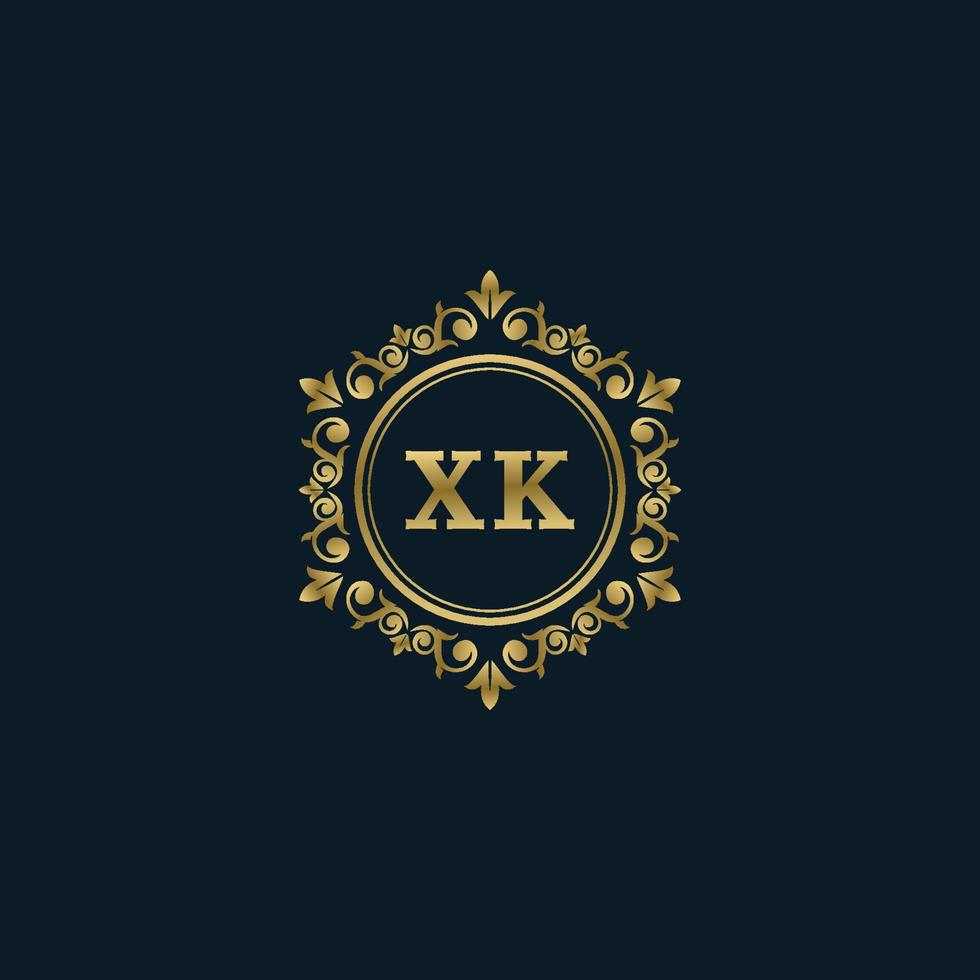 logo lettre xk avec modèle or de luxe. modèle vectoriel de logo d'élégance.