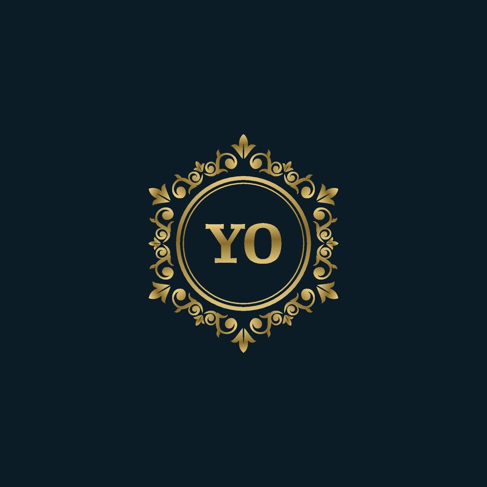 lettre yo logo avec modèle d'or de luxe. modèle vectoriel de logo d'élégance.