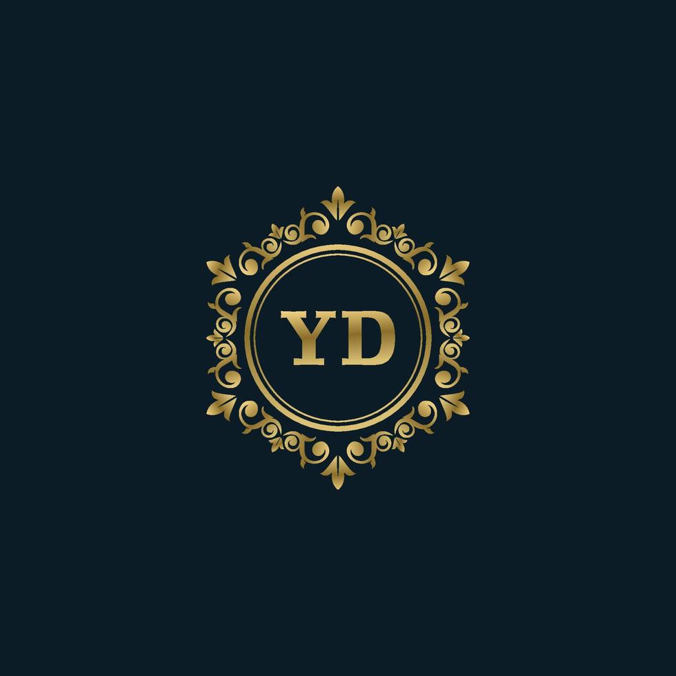 logo lettre yd avec modèle or de luxe. modèle vectoriel de logo d'élégance.