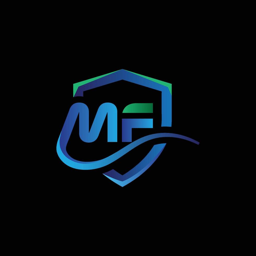 vecteur de conception de logo lettre monogramme mf