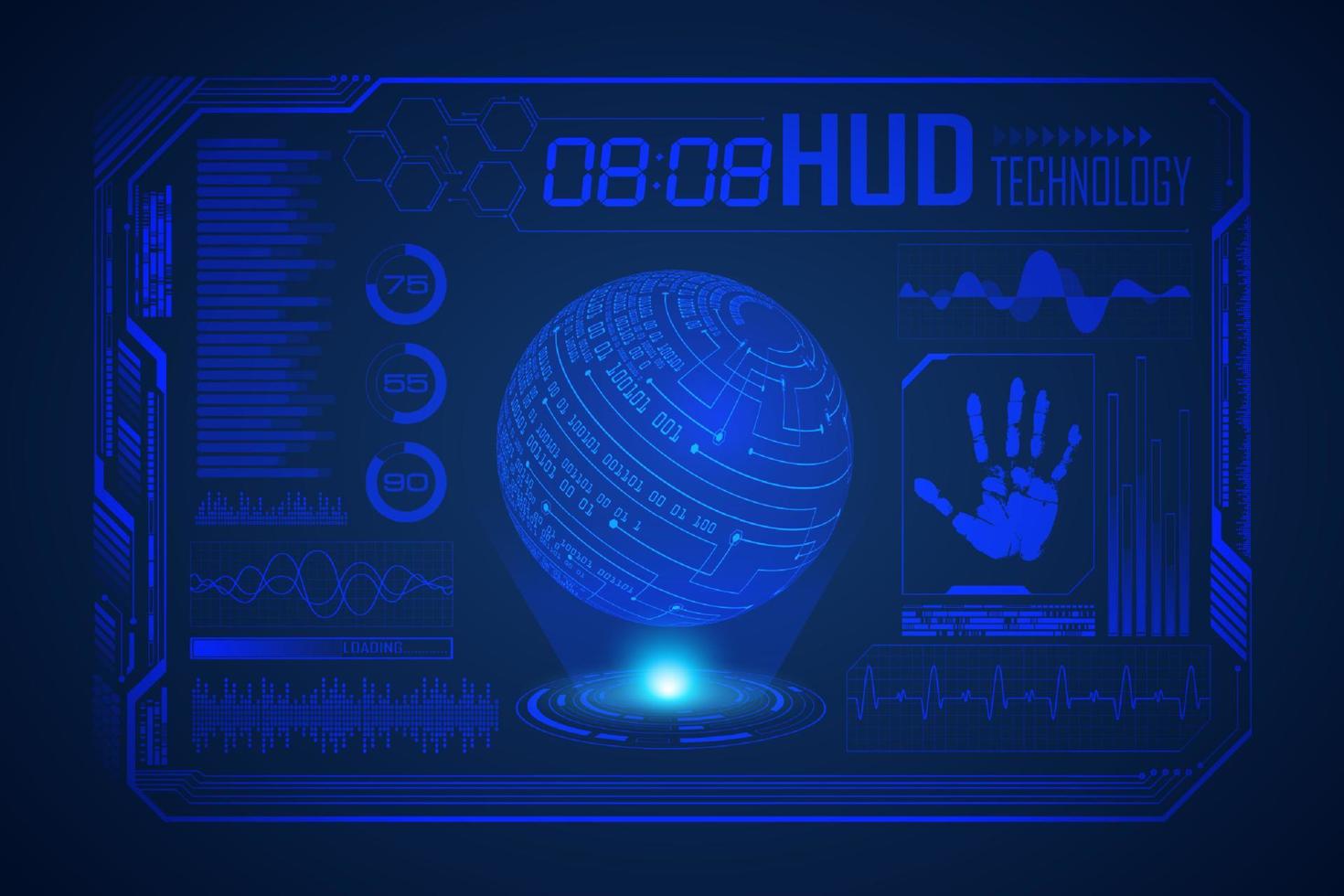 fond décran de technologie hud moderne vecteur