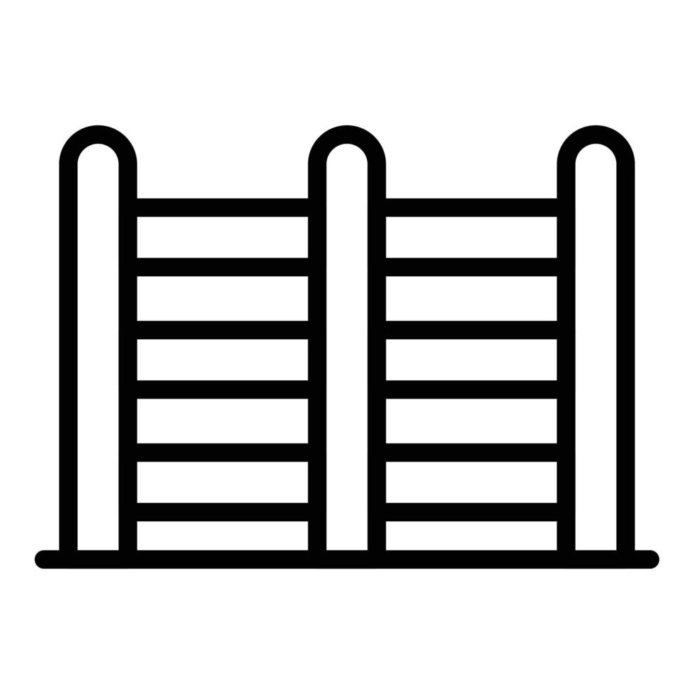 vecteur de contour d'icône de clôture de ferme. animal de ferme